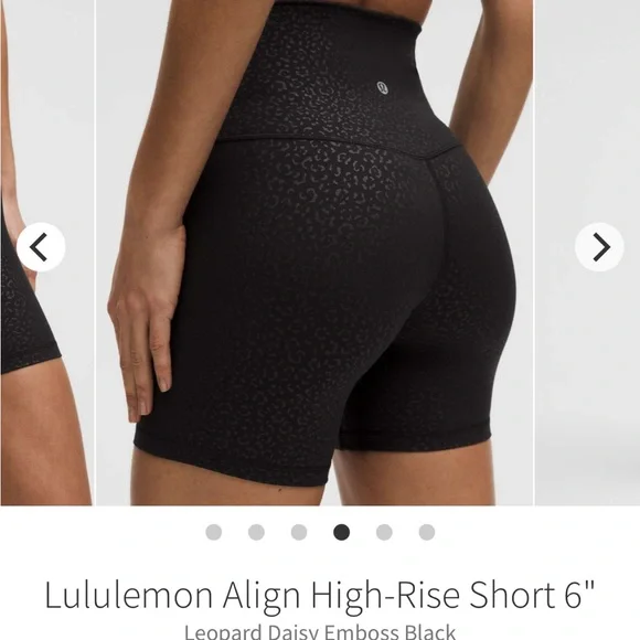 NWT Lululemon Align High-Rise Short 6" Leopard Daisy Emboss Black SIZE 6 - Picture 11 of 13